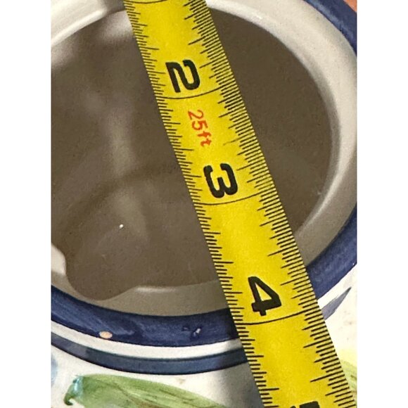 Plums Harvest LemonsTeapot Ceramic Vibrant Colors Hand painted 2000 Italy Vtg 6" - Picture 9 of 10